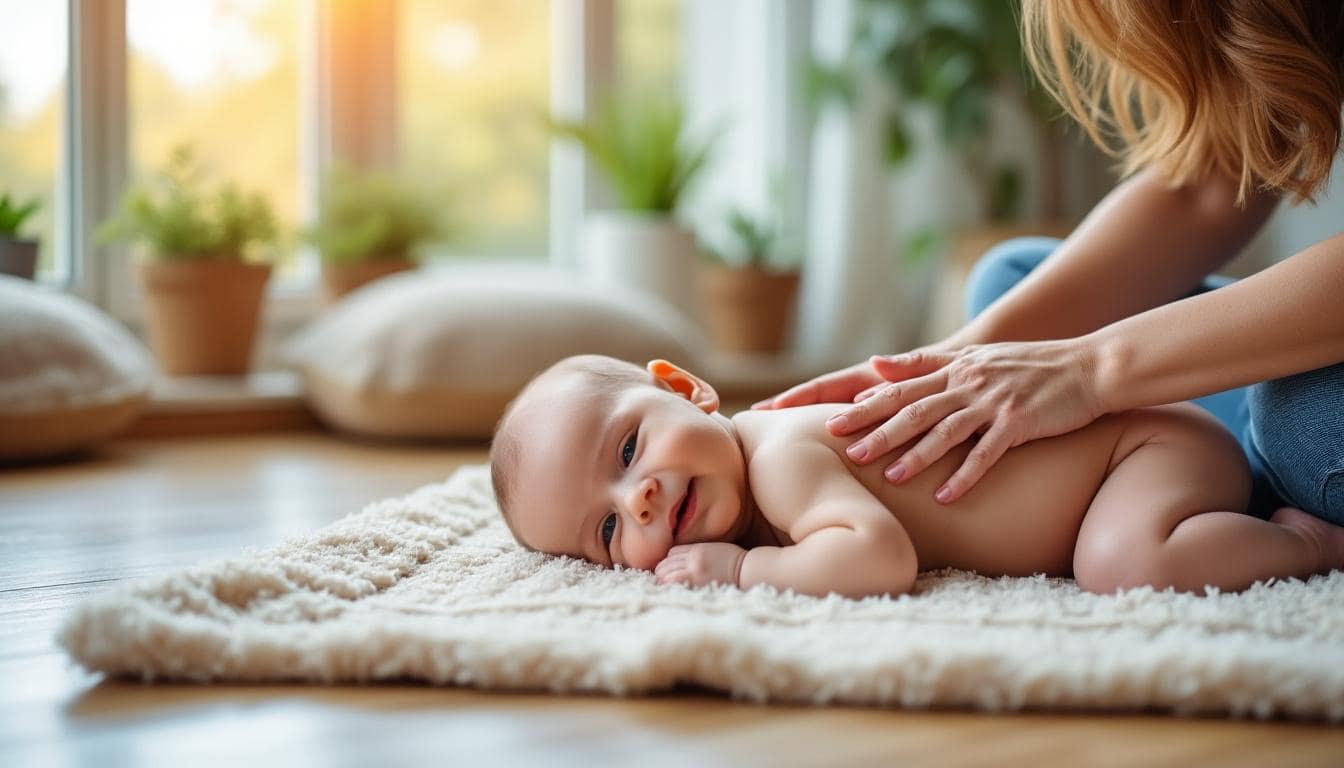 découvrez comment le massage améliore la santé et le bien-être de la peau de bébé : hydratation, détente, renforcement du lien parent-enfant et prévention des irritations cutanées.